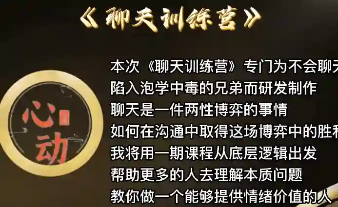 野哥《聊天特训营》实战指南：3天揭秘高吸引力对话心法-沉沉情感网