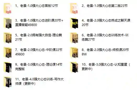 老景强大心态系列11套｜实战指南+限时揭秘+专属更新-沉沉情感网